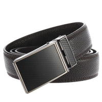 HKM-578131 Genuine Leather Automatic Buckle Ratchet Belt for Men, Model LY33-30021-5