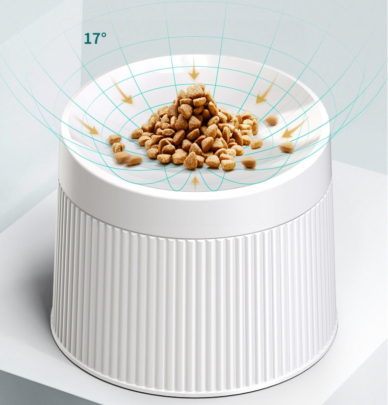 HKM-996499 Geometric Double Cat Bowl - A5 Food Grade Melamine, 194mm Diameter, 145mm Height