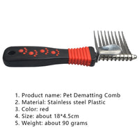 HKM-458451 Stainless Steel Pet Comb for Long-Haired Dogs with TPR Handle