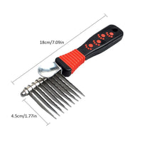 HKM-458451 Stainless Steel Pet Comb for Long-Haired Dogs with TPR Handle