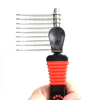 HKM-458451 Stainless Steel Pet Comb for Long-Haired Dogs with TPR Handle