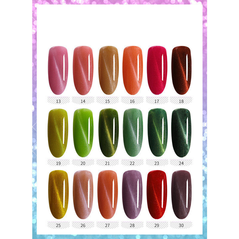 HKM-958611 Cat's Eye Nail Polish Glue Set for Phototherapy - 10ml, 48 Color Options