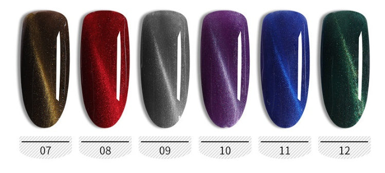 HKM-958611 Cat's Eye Nail Polish Glue Set for Phototherapy - 10ml, 48 Color Options