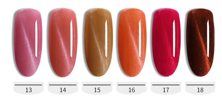 HKM-958611 Cat's Eye Nail Polish Glue Set for Phototherapy - 10ml, 48 Color Options