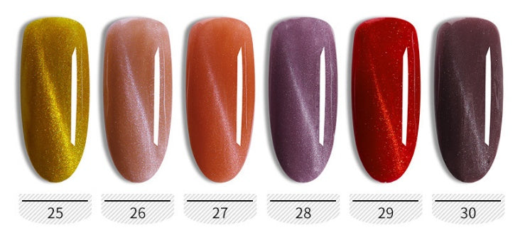 HKM-958611 Cat's Eye Nail Polish Glue Set for Phototherapy - 10ml, 48 Color Options