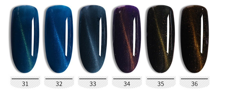 HKM-958611 Cat's Eye Nail Polish Glue Set for Phototherapy - 10ml, 48 Color Options