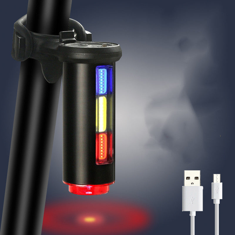 HKM-358291 Three-Color Dimming USB Rechargeable Bicycle Taillight for Enhanced Safety