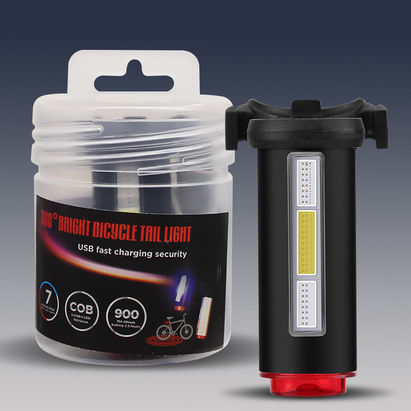 HKM-358291 Three-Color Dimming USB Rechargeable Bicycle Taillight for Enhanced Safety