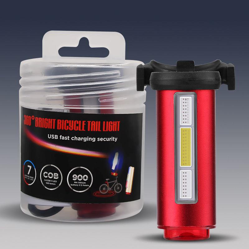 HKM-358291 Three-Color Dimming USB Rechargeable Bicycle Taillight for Enhanced Safety