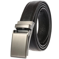 HKM-921619 Automatic Buckle Genuine Leather Belt - Black, Model LY33-1766-5