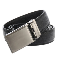 HKM-921619 Automatic Buckle Genuine Leather Belt - Black, Model LY33-1766-5