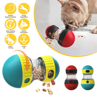 HKM-508307 Interactive Dog Toy - Adjustable Difficulty Food Dispensing Tumbler Puzzle for Small to Medium Breeds, Durable Non-Toxic Material, Promotes Slow Feeding and Mental Stimulation