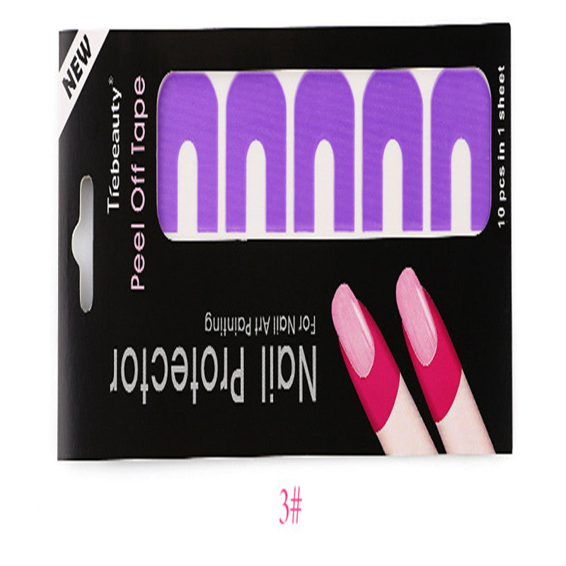 HKM-891923 Nail Art Spill Prevention Sticker - 5 Color Options for Mess-Free Polish Application