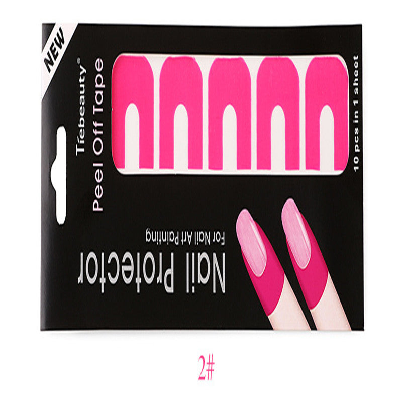 HKM-891923 Nail Art Spill Prevention Sticker - 5 Color Options for Mess-Free Polish Application