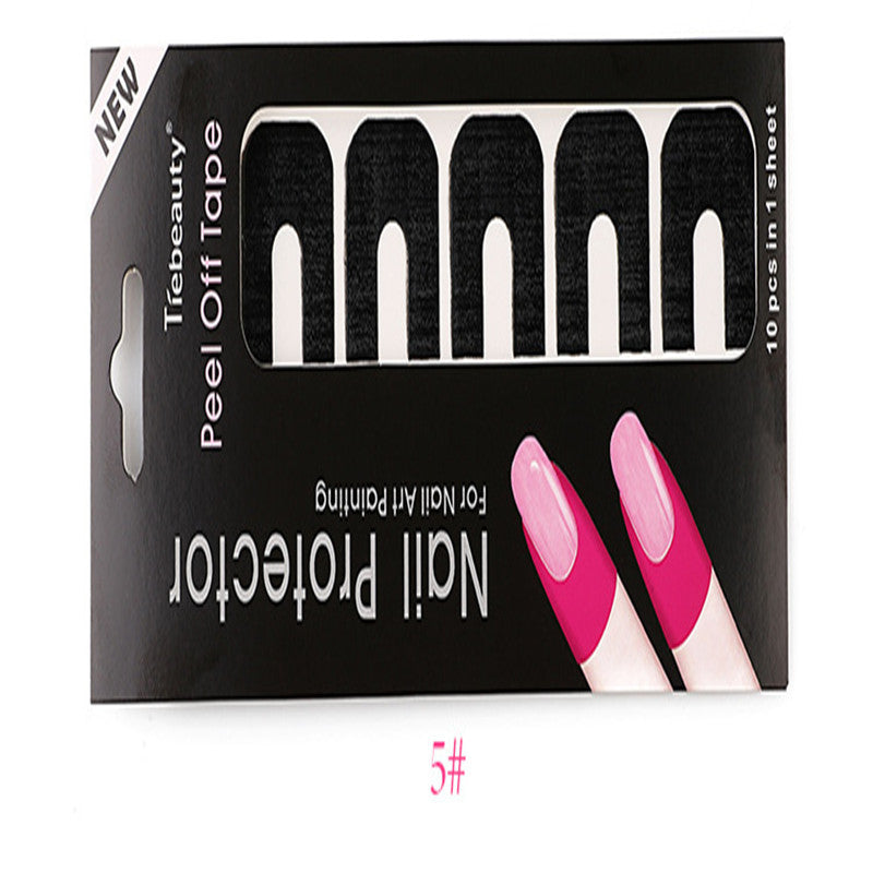 HKM-891923 Nail Art Spill Prevention Sticker - 5 Color Options for Mess-Free Polish Application