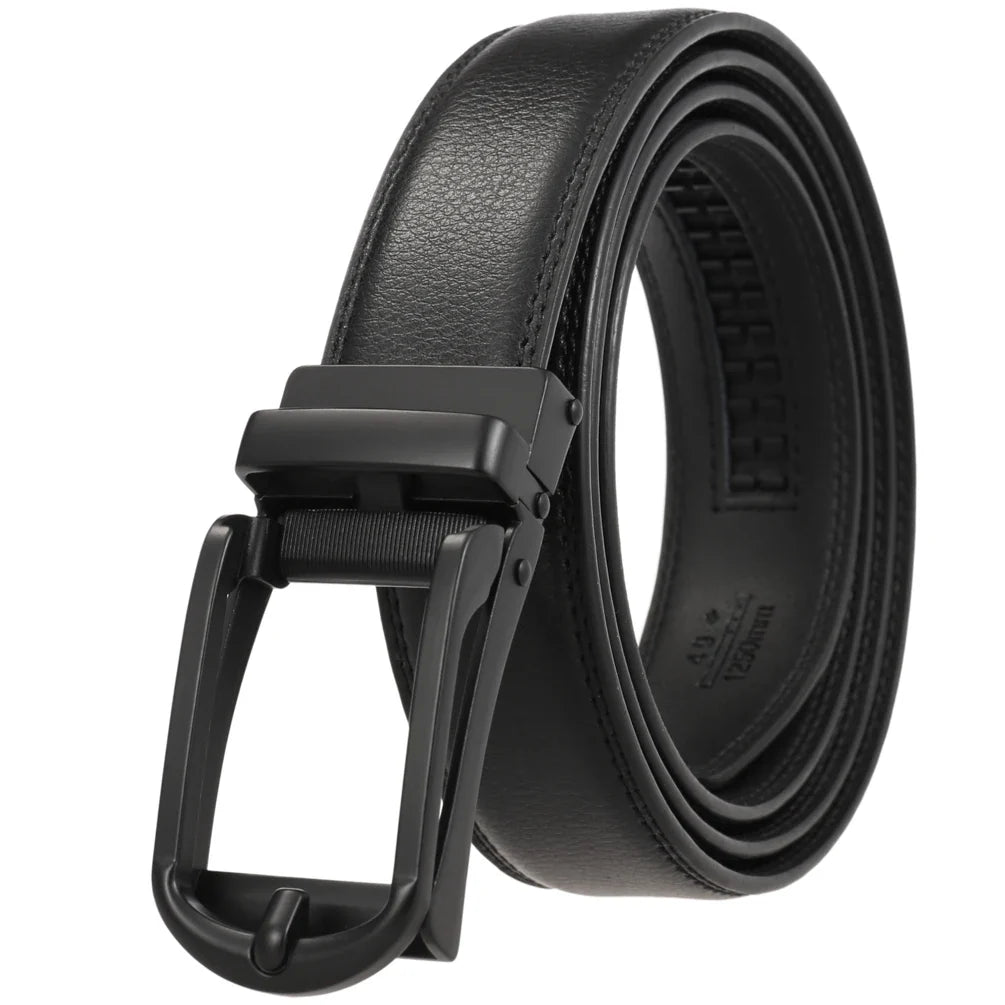 HKM-002963 Men's Cowhide Leather Belt - 3.5cm Wide, Durable and Stylish Design, Perfect for Everyday Use