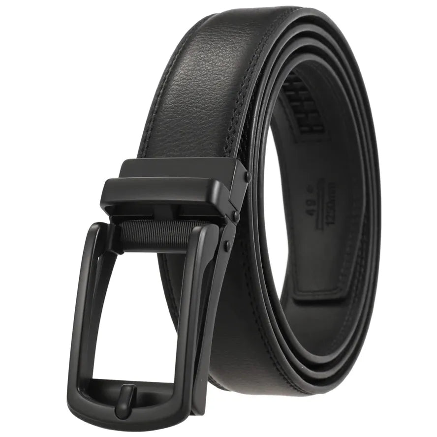 HKM-002963 Men's Cowhide Leather Belt - 3.5cm Wide, Durable and Stylish Design, Perfect for Everyday Use