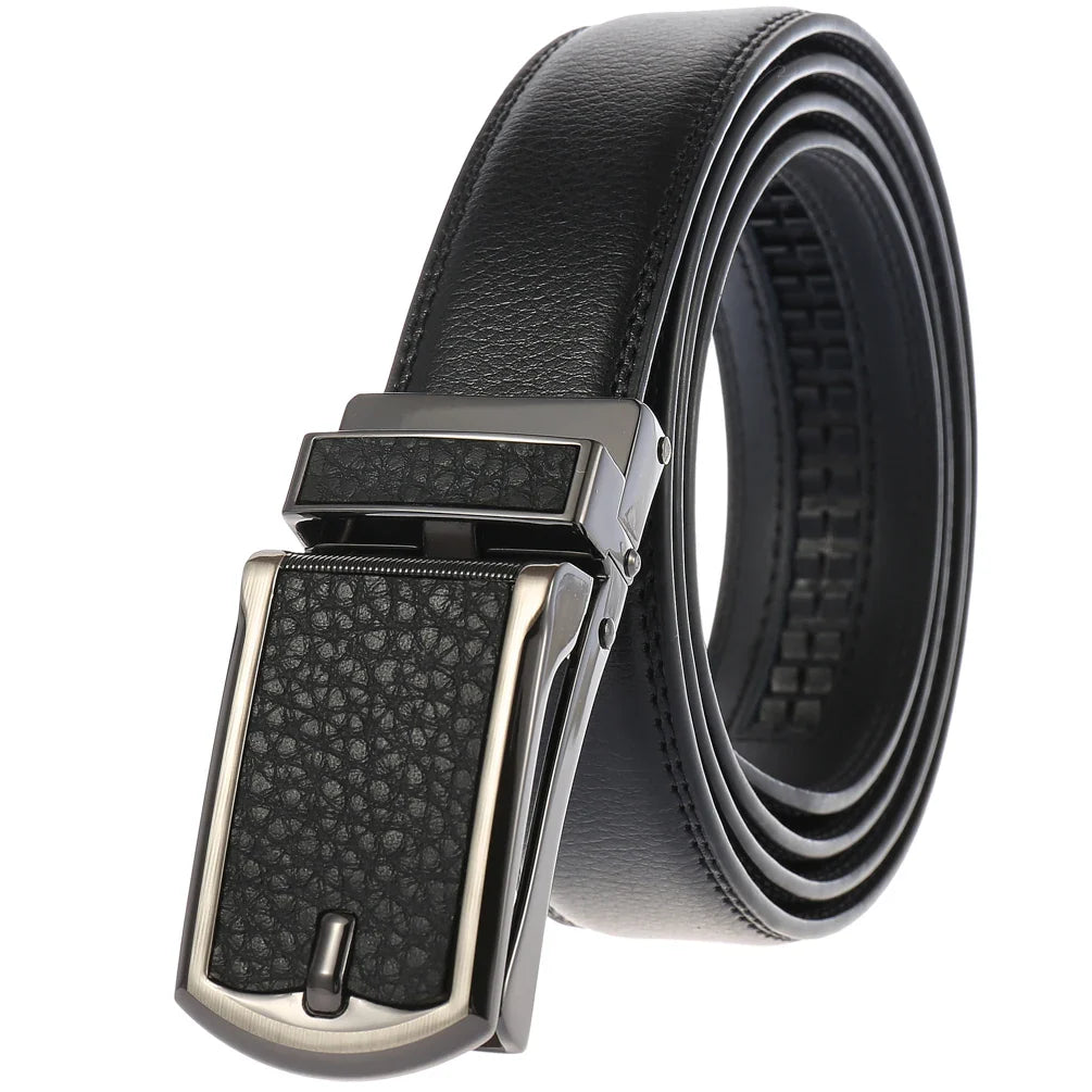 HKM-002963 Men's Cowhide Leather Belt - 3.5cm Wide, Durable and Stylish Design, Perfect for Everyday Use