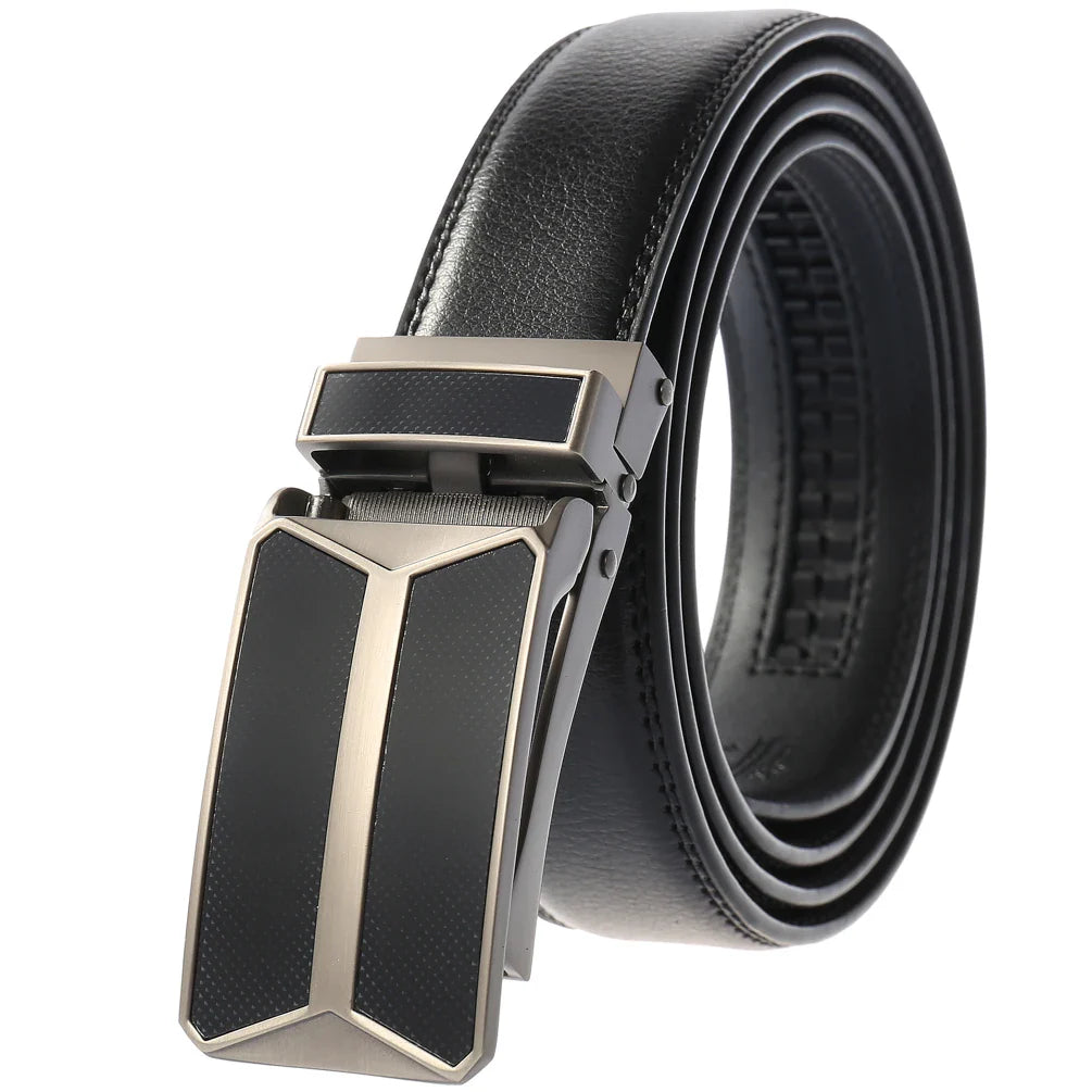 HKM-002963 Men's Cowhide Leather Belt - 3.5cm Wide, Durable and Stylish Design, Perfect for Everyday Use