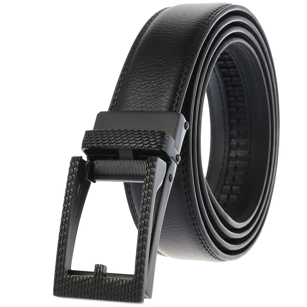 HKM-002963 Men's Cowhide Leather Belt - 3.5cm Wide, Durable and Stylish Design, Perfect for Everyday Use