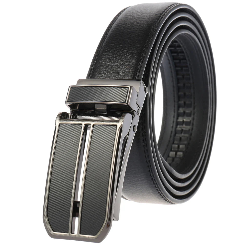 HKM-002963 Men's Cowhide Leather Belt - 3.5cm Wide, Durable and Stylish Design, Perfect for Everyday Use