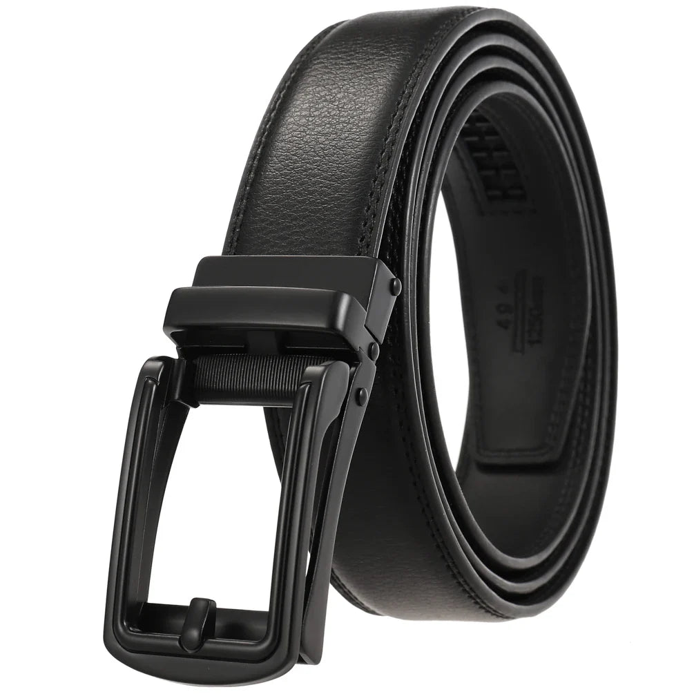 HKM-002963 Men's Cowhide Leather Belt - 3.5cm Wide, Durable and Stylish Design, Perfect for Everyday Use