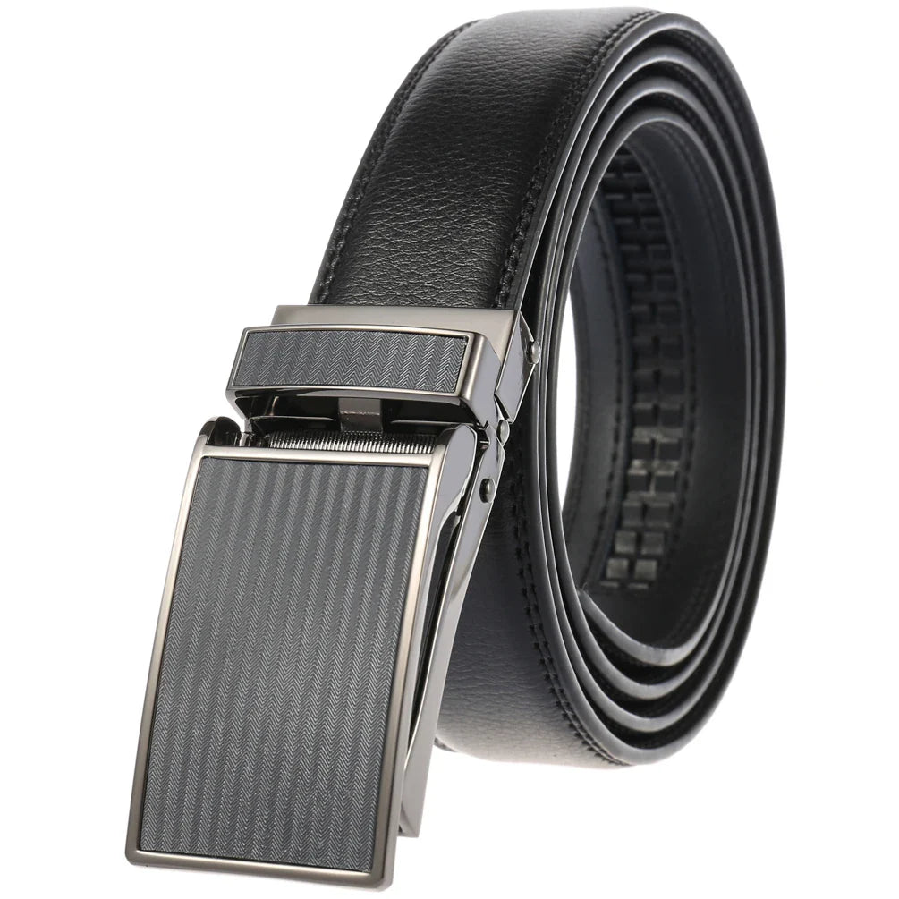 HKM-002963 Men's Cowhide Leather Belt - 3.5cm Wide, Durable and Stylish Design, Perfect for Everyday Use