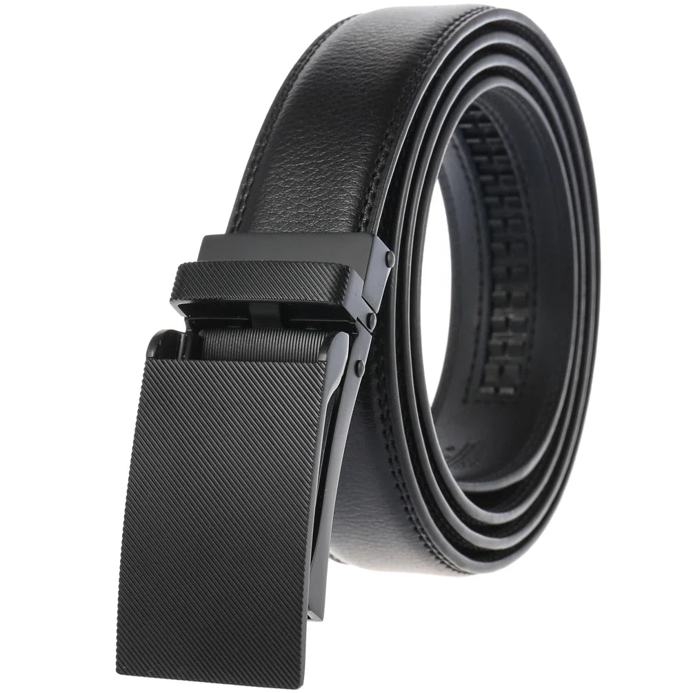 HKM-002963 Men's Cowhide Leather Belt - 3.5cm Wide, Durable and Stylish Design, Perfect for Everyday Use