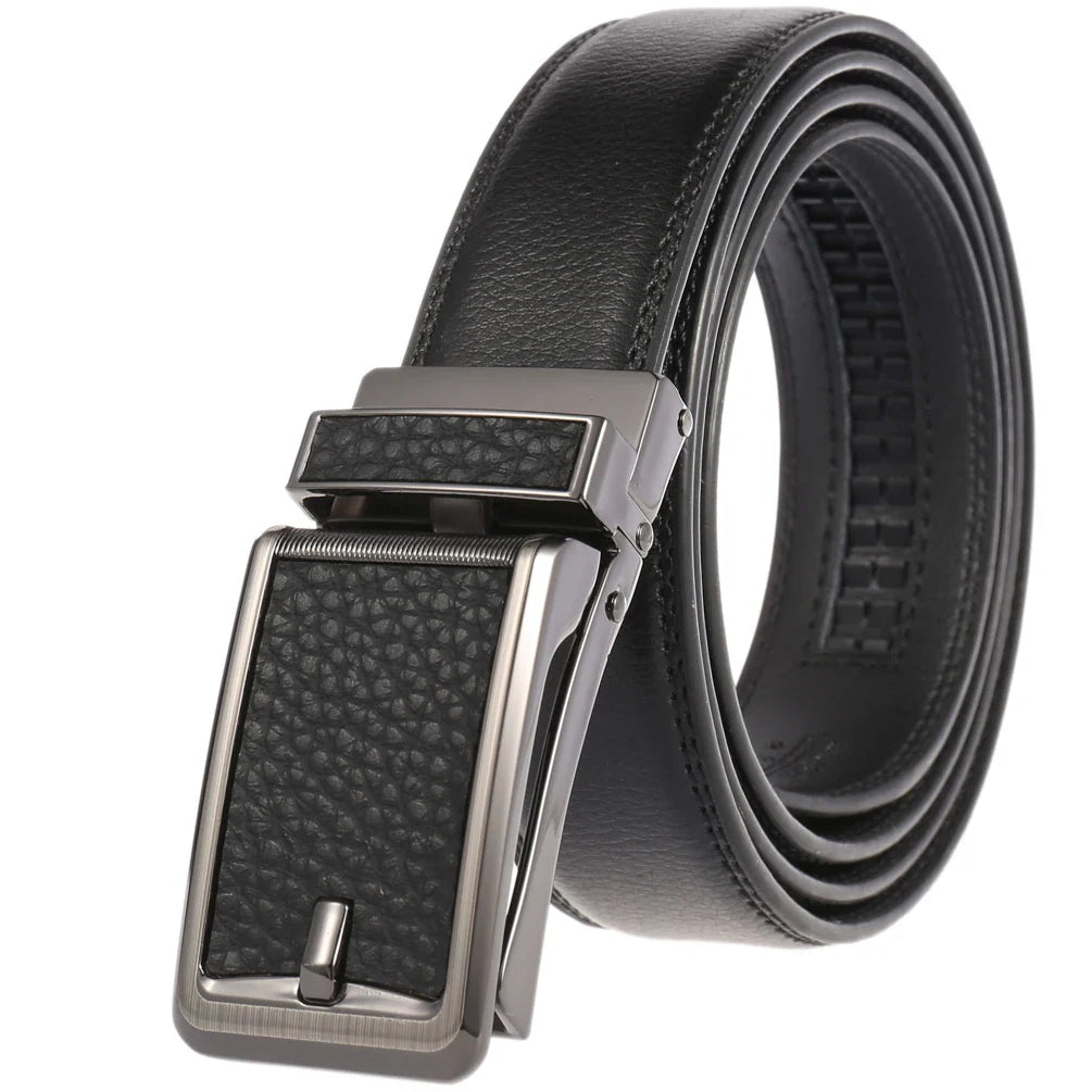 HKM-002963 Men's Cowhide Leather Belt - 3.5cm Wide, Durable and Stylish Design, Perfect for Everyday Use