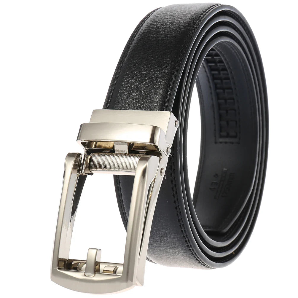 HKM-002963 Men's Cowhide Leather Belt - 3.5cm Wide, Durable and Stylish Design, Perfect for Everyday Use