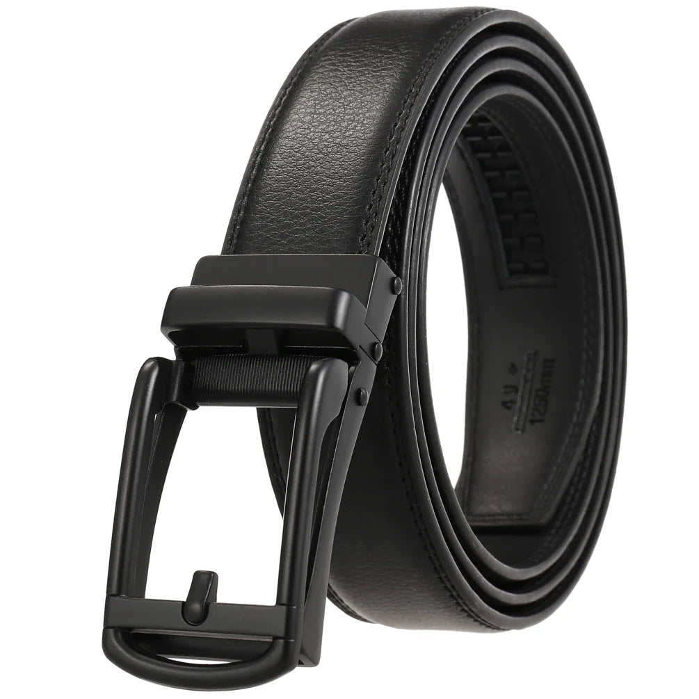 HKM-002963 Men's Cowhide Leather Belt - 3.5cm Wide, Durable and Stylish Design, Perfect for Everyday Use
