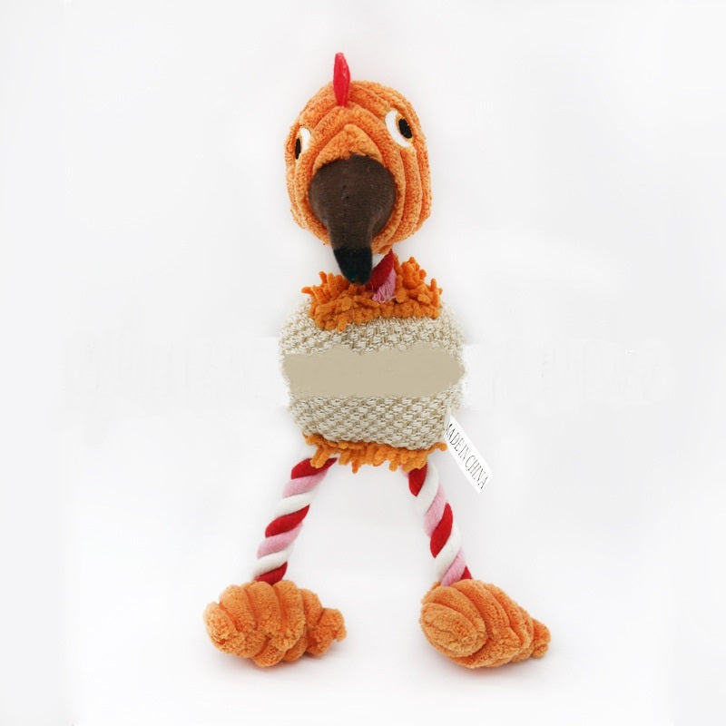 HKM-769619 Three-Color Cotton Rope Bird Toy for Pets - Plush Doll with Healthy Teeth Benefits, 28x6CM