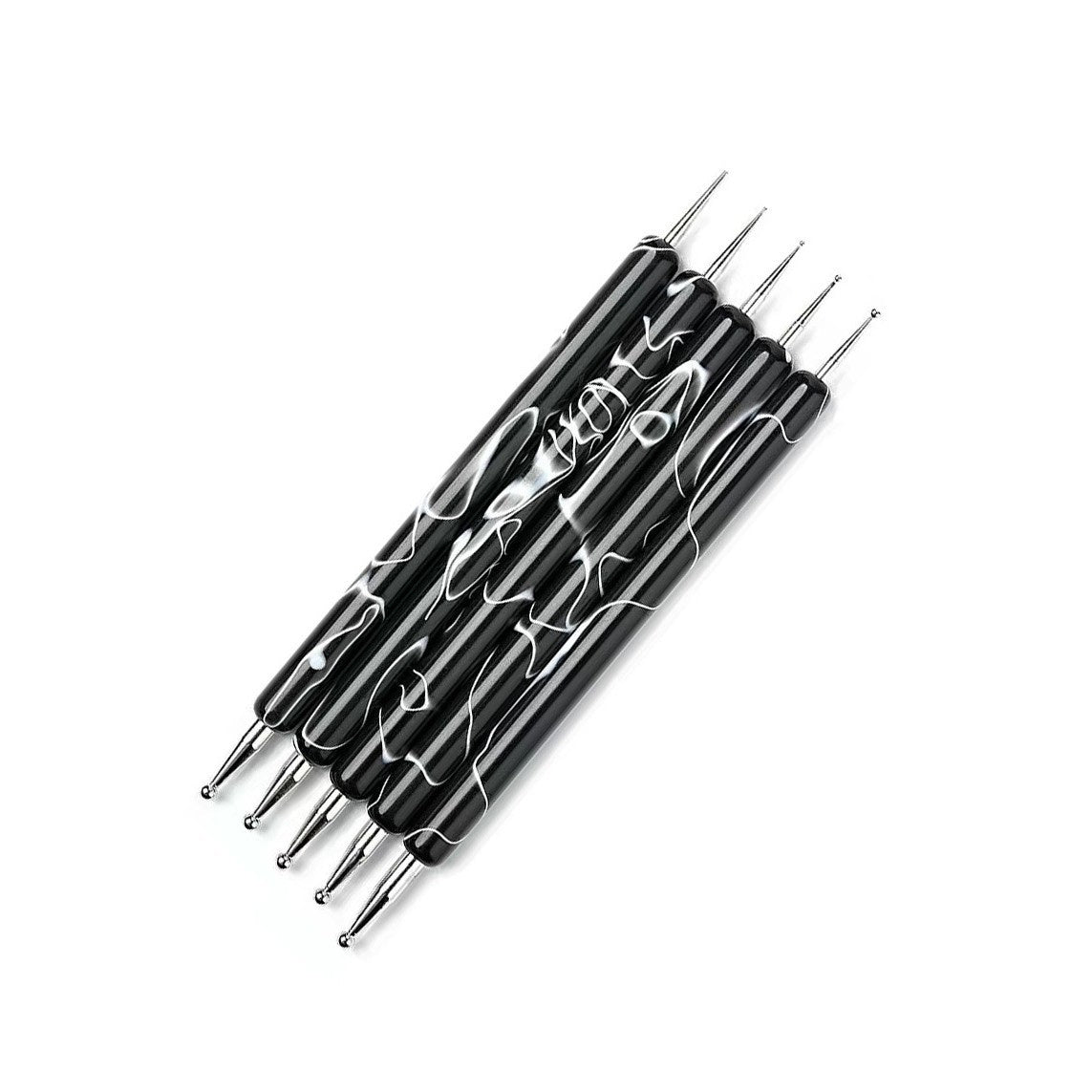 HKM-152915 Double-Ended Diamond Nail Art Pen Set for Dotted Painting and Manicure - 5 Piece Acrylic Tool