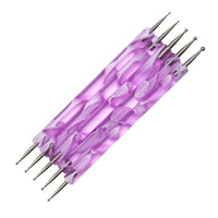 HKM-152915 Double-Ended Diamond Nail Art Pen Set for Dotted Painting and Manicure - 5 Piece Acrylic Tool
