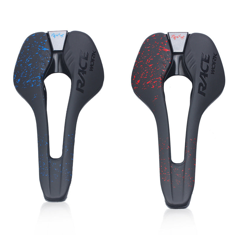 HKM-401427 Comfortable Breathable Hollow Bicycle Saddle Cushion in Microfiber Leather, Foldable Design