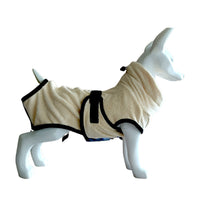 HKM-694419 Absorbent Microfiber Pet Towel Bathrobe for Dogs in Pink, Beige, Blue, Yellow - Sizes XS to XL