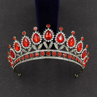 HKM-584595 Baroque Princess Crown with Leaf Design in KC Gold and Ancient Bronze Finishes