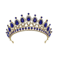 HKM-584595 Baroque Princess Crown with Leaf Design in KC Gold and Ancient Bronze Finishes