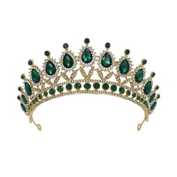 HKM-584595 Baroque Princess Crown with Leaf Design in KC Gold and Ancient Bronze Finishes