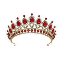 HKM-584595 Baroque Princess Crown with Leaf Design in KC Gold and Ancient Bronze Finishes