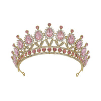 HKM-584595 Baroque Princess Crown with Leaf Design in KC Gold and Ancient Bronze Finishes