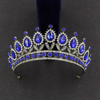HKM-584595 Baroque Princess Crown with Leaf Design in KC Gold and Ancient Bronze Finishes