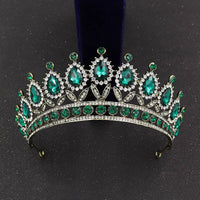 HKM-584595 Baroque Princess Crown with Leaf Design in KC Gold and Ancient Bronze Finishes