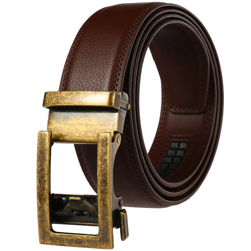 HKM-689939 3.0CM Automatic Buckle Men's Fashion Belt - Sleek, Adjustable Design for Everyday Wear