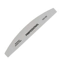 HKM-248915 Half-Moon Shaped Nail File with Rubbing and Polishing Strips - 100/180 Mesh Emery Tool
