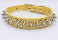 HKM-553939 Durable PU Leather Dog Collar with Zinc Alloy Accents and Double-Layer Design