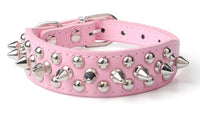 HKM-553939 Durable PU Leather Dog Collar with Zinc Alloy Accents and Double-Layer Design