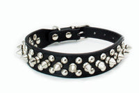 HKM-553939 Durable PU Leather Dog Collar with Zinc Alloy Accents and Double-Layer Design