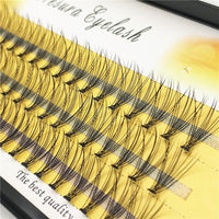 HKM-845395 Imitation Mink Hair Grafted False Eyelashes - 60 Pieces, Black, Size Range: 6-14mm