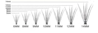 HKM-845395 Imitation Mink Hair Grafted False Eyelashes - 60 Pieces, Black, Size Range: 6-14mm